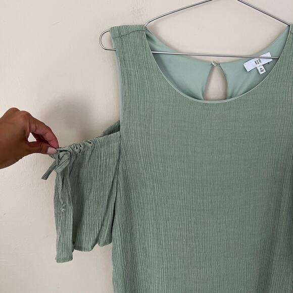 NSR Anthropologie Green Cold Shoulder Top Size XL - Picture 3 of 13